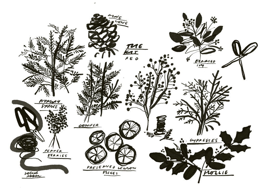 Festive berry wreath kit