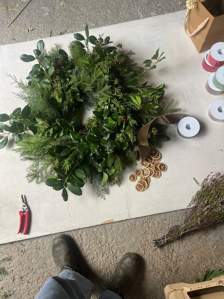 Festive berry wreath