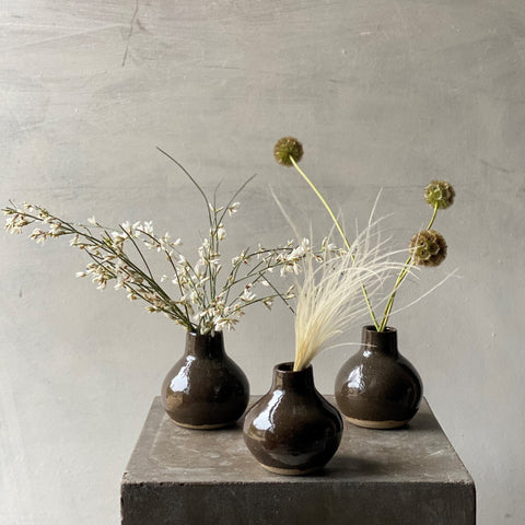 Gannel glaze bud vases